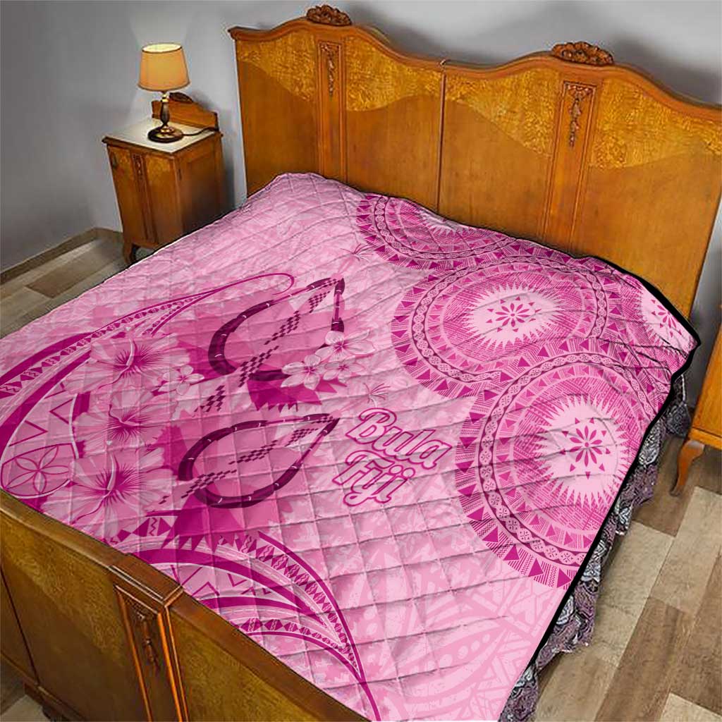 Pink Bula Fiji Quilt Fijian Dance Fan Tapa Cloth Pattern