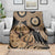 Black Bula Fiji Blanket Fijian Dance Fan Tapa Cloth Pattern