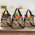 Black Bula Fiji Grocery Bag Fijian Dance Fan Tapa Cloth Pattern