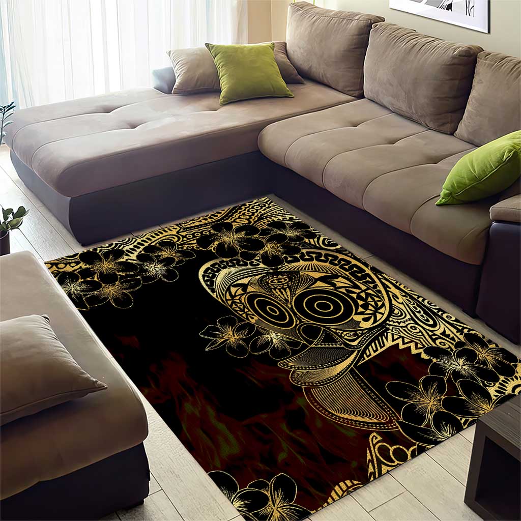 Frangipani Festival Rabaul Area Rug PNG Tribal Baining Mask Tattoo - Polynesian Pride