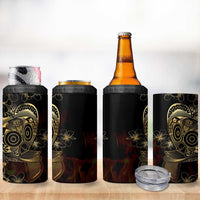 Frangipani Festival Rabaul 4 in 1 Can Cooler Tumbler PNG Tribal Baining Mask Tattoo LT14 - Polynesian Pride