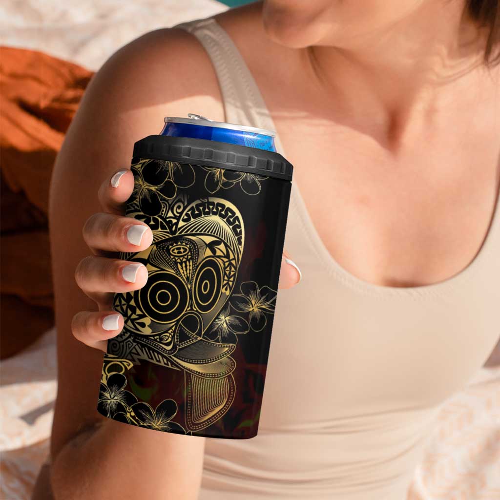 Frangipani Festival Rabaul 4 in 1 Can Cooler Tumbler PNG Tribal Baining Mask Tattoo LT14 - Polynesian Pride