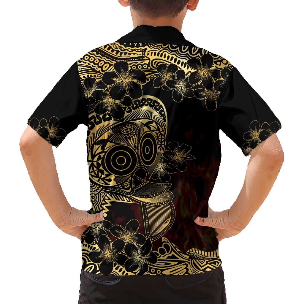 Frangipani Festival Rabaul Family Matching Puletasi and Hawaiian Shirt PNG Tribal Baining Mask Tattoo LT14 - Polynesian Pride