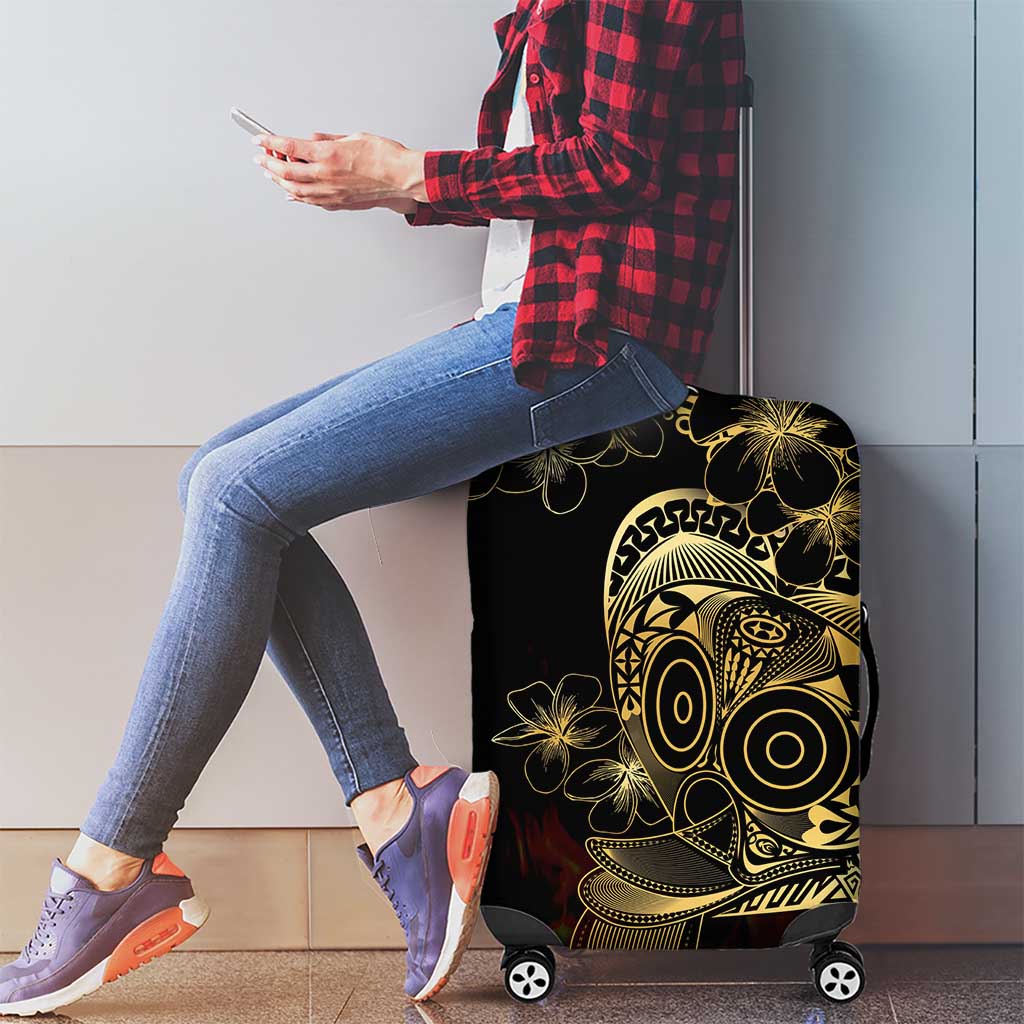 Frangipani Festival Rabaul Luggage Cover PNG Tribal Baining Mask Tattoo - Polynesian Pride
