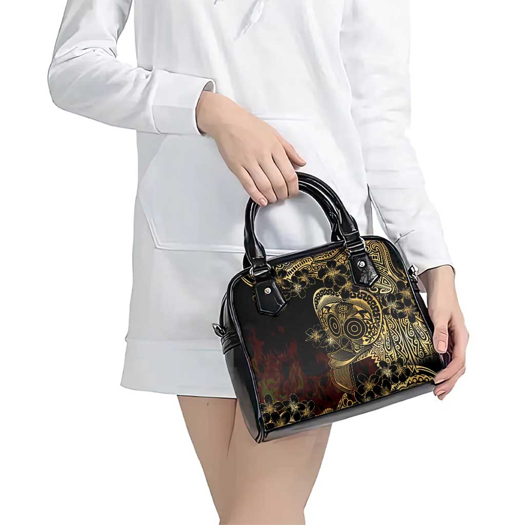 Frangipani Festival Rabaul Shoulder Handbag PNG Tribal Baining Mask Tattoo - Polynesian Pride