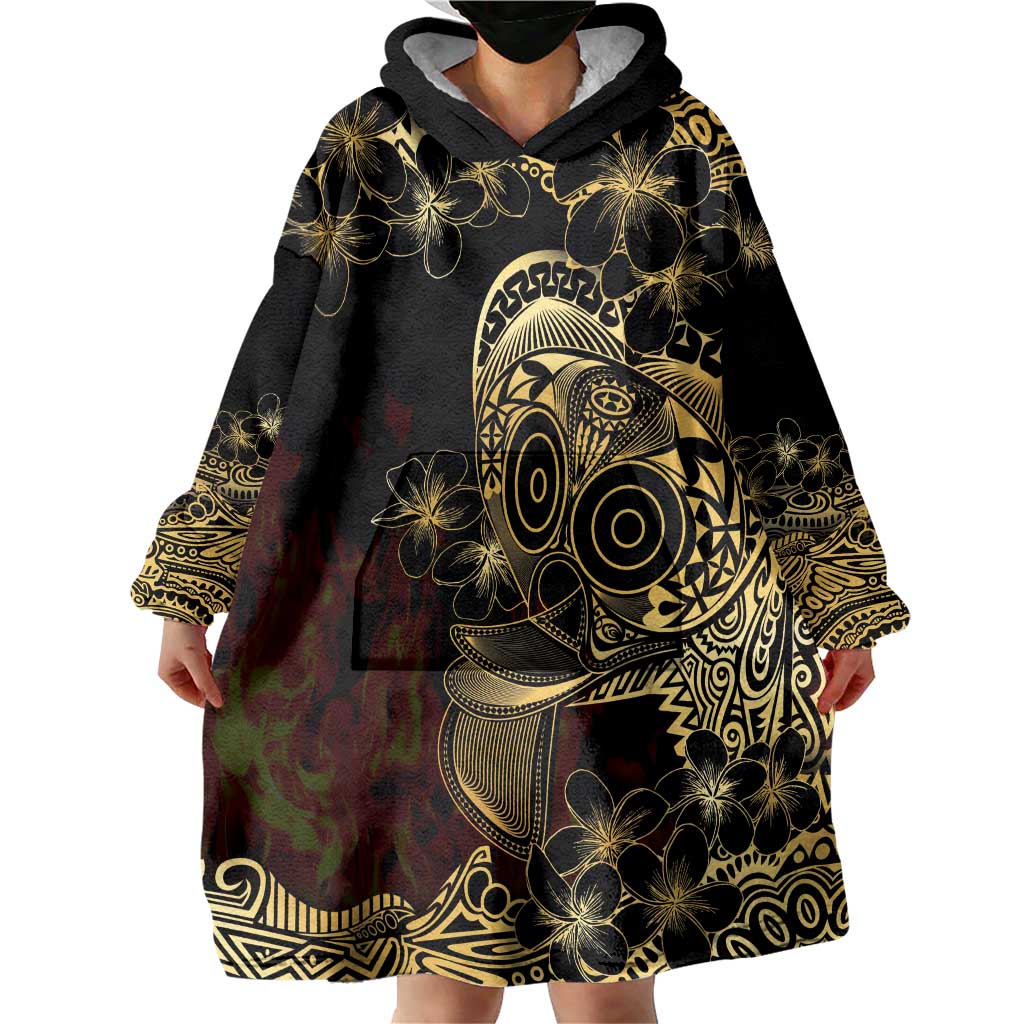 Frangipani Festival Rabaul Wearable Blanket Hoodie PNG Tribal Baining Mask Tattoo LT14 - Polynesian Pride