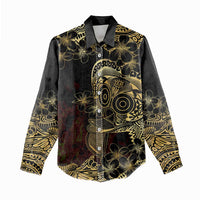 Frangipani Festival Rabaul Women Casual Shirt PNG Tribal Baining Mask Tattoo LT14 - Polynesian Pride