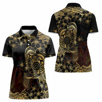 Frangipani Festival Rabaul Women Polo Shirt PNG Tribal Baining Mask Tattoo LT14 - Polynesian Pride