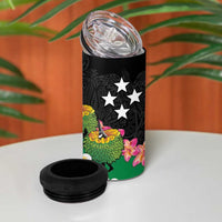 Frangipani Festival Rabaul East New Britain 4 in 1 Can Cooler Tumbler Dukduk Dance With Plumeria LT14 - Polynesian Pride