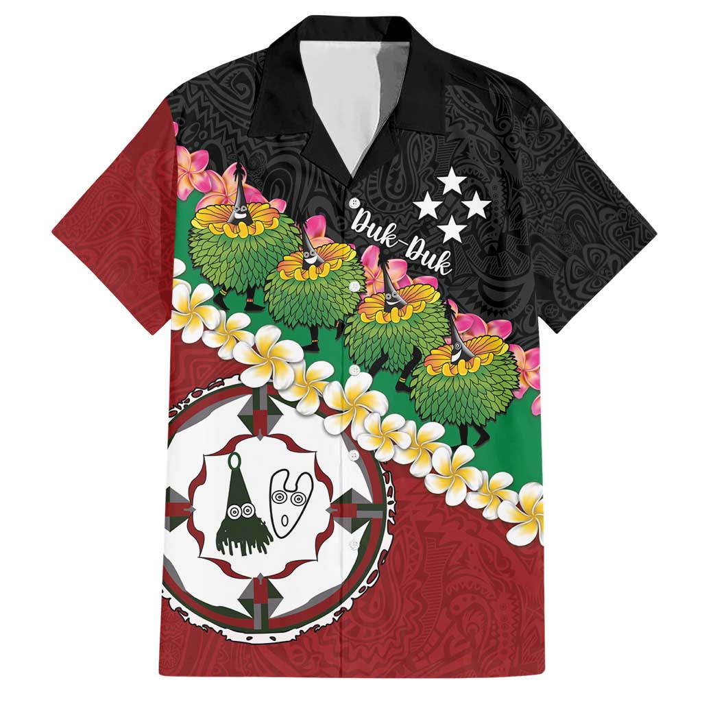 Frangipani Festival Rabaul East New Britain Family Matching Short Sleeve Bodycon Dress and Hawaiian Shirt Dukduk Dance With Plumeria LT14 Dad's Shirt - Short Sleeve Red - Polynesian Pride
