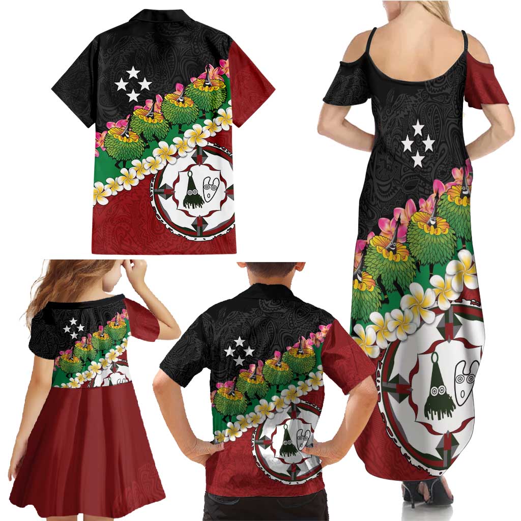 Frangipani Festival Rabaul East New Britain Family Matching Summer Maxi Dress and Hawaiian Shirt Dukduk Dance With Plumeria LT14 - Polynesian Pride