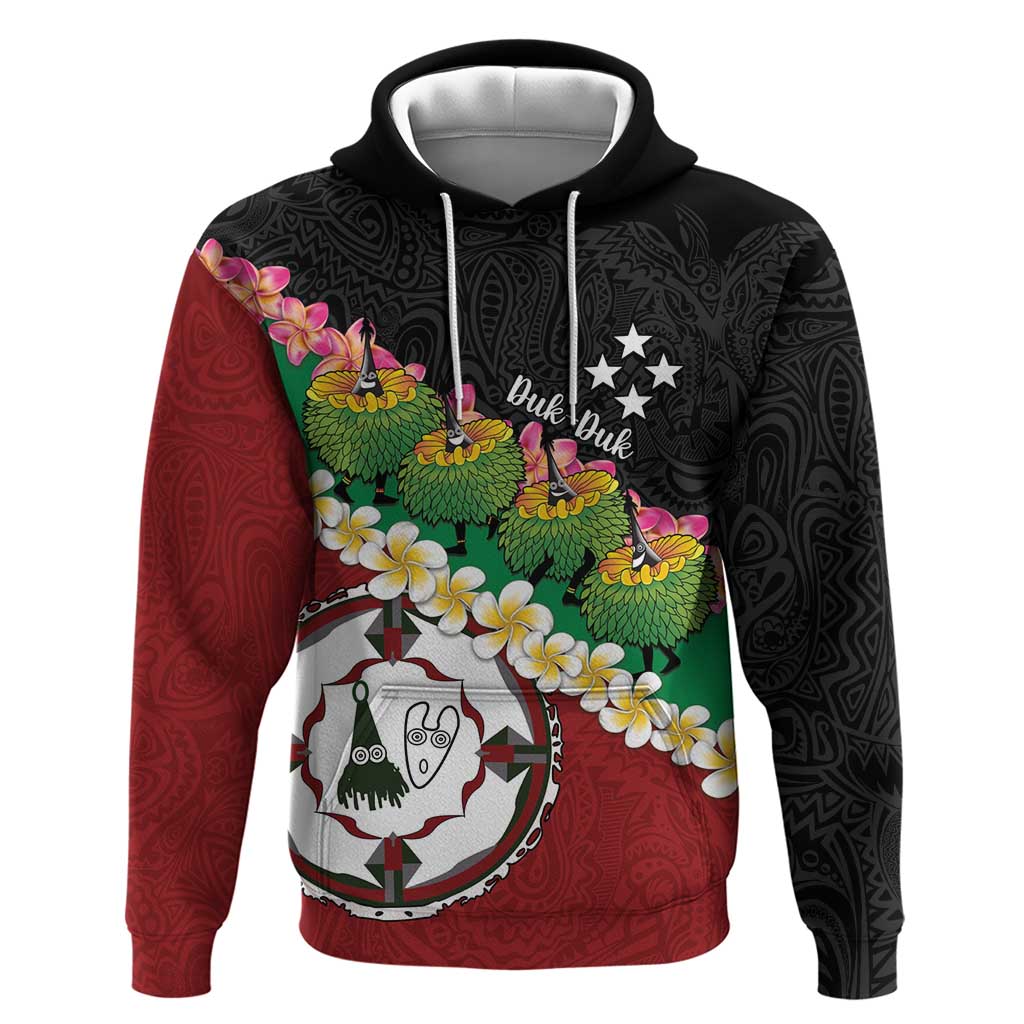Frangipani Festival Rabaul East New Britain Hoodie Dukduk Dance With Plumeria LT14 Pullover Hoodie Red - Polynesian Pride