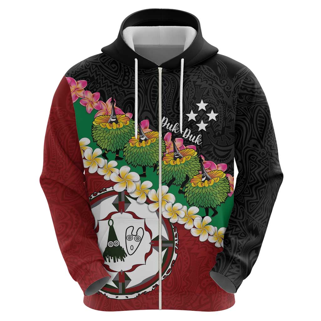 Frangipani Festival Rabaul East New Britain Hoodie Dukduk Dance With Plumeria LT14 - Polynesian Pride