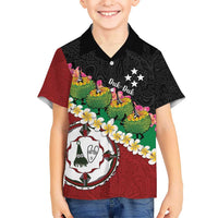 Frangipani Festival Rabaul East New Britain Kid Hawaiian Shirt Dukduk Dance With Plumeria LT14 Kid Red - Polynesian Pride