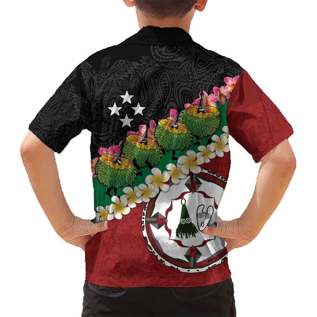 Frangipani Festival Rabaul East New Britain Kid Hawaiian Shirt Dukduk Dance With Plumeria LT14 - Polynesian Pride