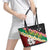 Frangipani Festival Rabaul East New Britain Leather Tote Bag Dukduk Dance With Plumeria - Polynesian Pride