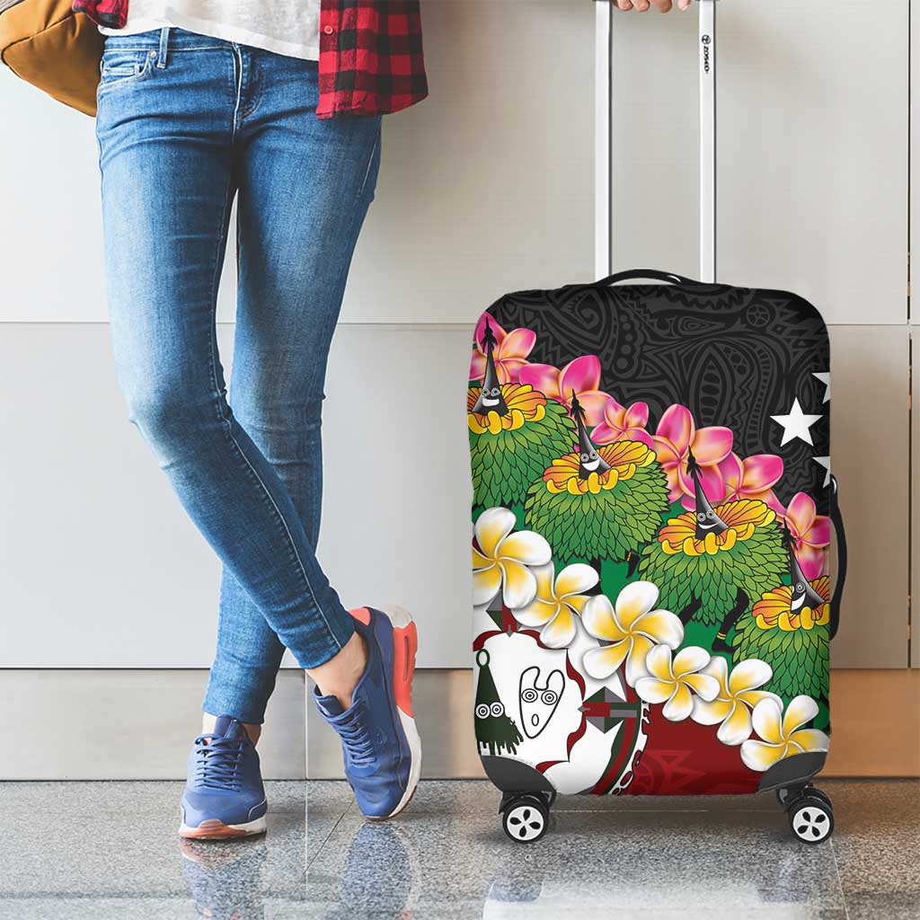 Frangipani Festival Rabaul East New Britain Luggage Cover Dukduk Dance With Plumeria - Polynesian Pride