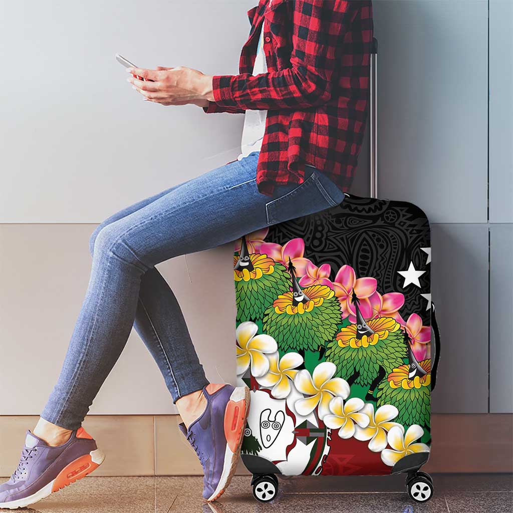 Frangipani Festival Rabaul East New Britain Luggage Cover Dukduk Dance With Plumeria - Polynesian Pride