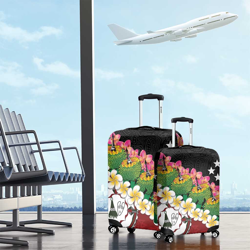 Frangipani Festival Rabaul East New Britain Luggage Cover Dukduk Dance With Plumeria - Polynesian Pride