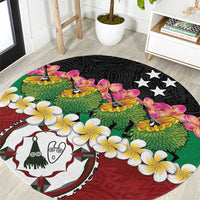 Frangipani Festival Rabaul East New Britain Round Carpet Dukduk Dance With Plumeria LT14 Red - Polynesian Pride