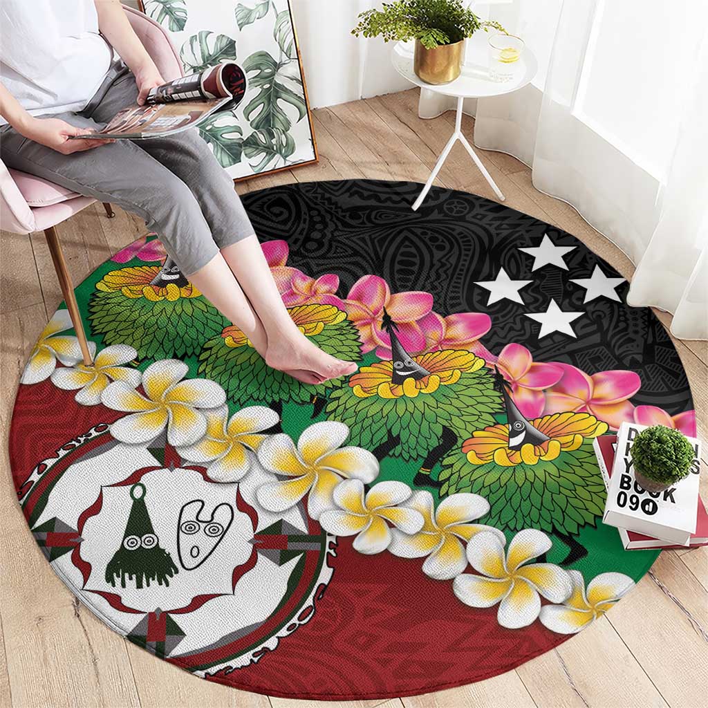 Frangipani Festival Rabaul East New Britain Round Carpet Dukduk Dance With Plumeria LT14 - Polynesian Pride