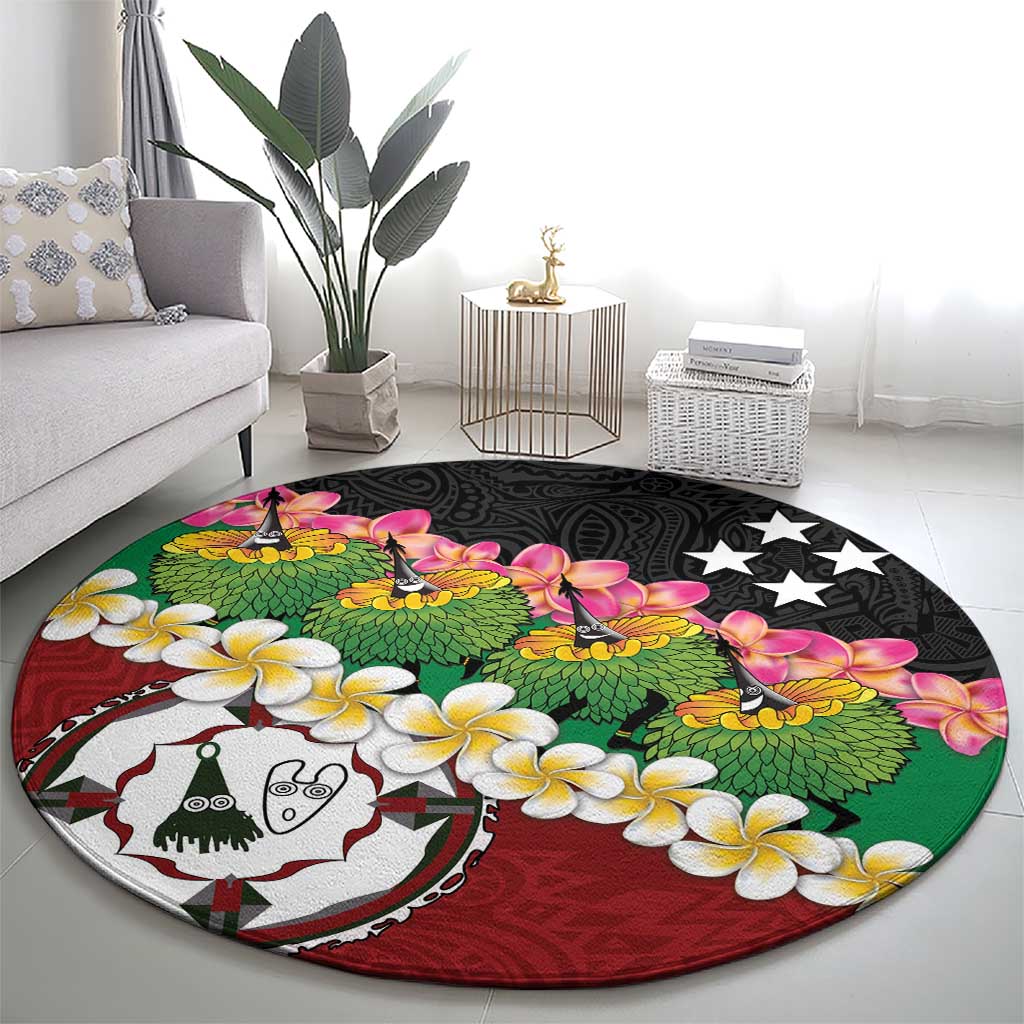 Frangipani Festival Rabaul East New Britain Round Carpet Dukduk Dance With Plumeria LT14 - Polynesian Pride