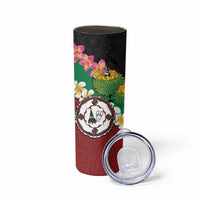 Frangipani Festival Rabaul East New Britain Skinny Tumbler Dukduk Dance With Plumeria LT14 - Polynesian Pride