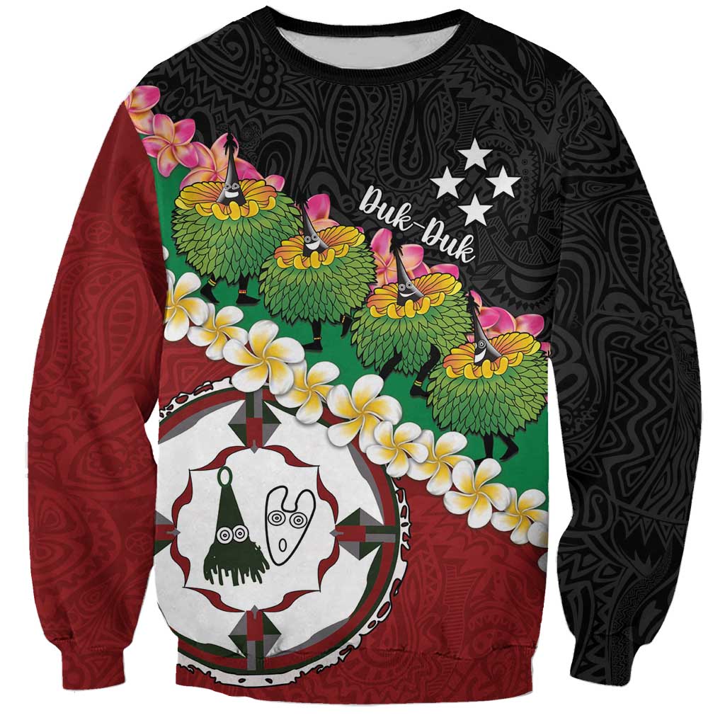 Frangipani Festival Rabaul East New Britain Sweatshirt Dukduk Dance With Plumeria LT14 Unisex Red - Polynesian Pride