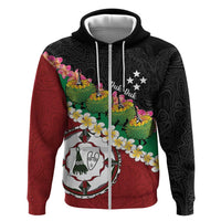 Frangipani Festival Rabaul East New Britain Zip Hoodie Dukduk Dance With Plumeria - Polynesian Pride