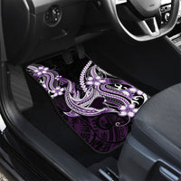Purple Black Aloha Hawaii Car Mats Polynesian Shark Tattoo Plumeria