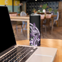 Purple Black Aloha Hawaii Skinny Tumbler Polynesian Shark Tattoo Plumeria