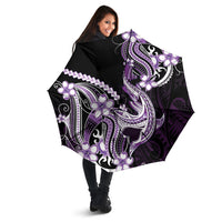 Purple Black Aloha Hawaii Umbrella Polynesian Shark Tattoo Plumeria