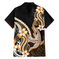 Orange Black Aloha Hawaii Hawaiian Shirt Polynesian Shark Tattoo Plumeria