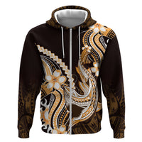 Orange Black Aloha Hawaii Hoodie Polynesian Shark Tattoo Plumeria