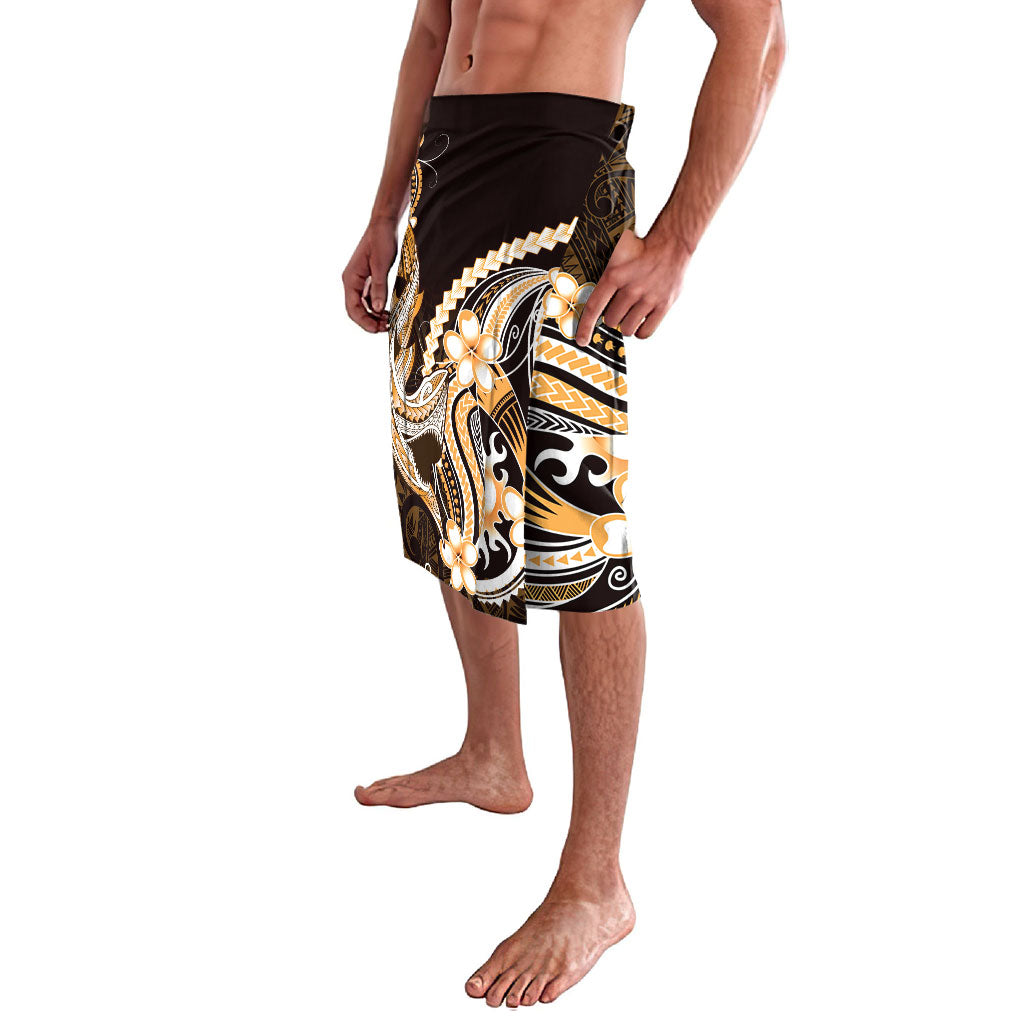 Orange Black Aloha Hawaii Lavalava Polynesian Shark Tattoo Plumeria