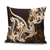 Orange Black Aloha Hawaii Pillow Cover Polynesian Shark Tattoo Plumeria