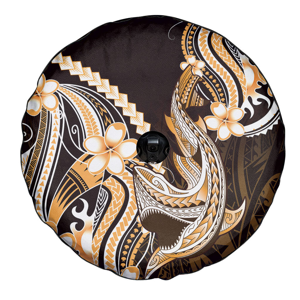 Orange Black Aloha Hawaii Spare Tire Cover Polynesian Shark Tattoo Plumeria