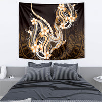 Orange Black Aloha Hawaii Tapestry Polynesian Shark Tattoo Plumeria