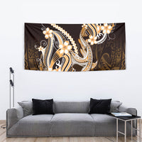 Orange Black Aloha Hawaii Tapestry Polynesian Shark Tattoo Plumeria