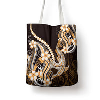 Orange Black Aloha Hawaii Tote Bag Polynesian Shark Tattoo Plumeria