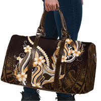 Orange Black Aloha Hawaii Travel Bag Polynesian Shark Tattoo Plumeria