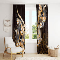 Orange Black Aloha Hawaii Window Curtain Polynesian Shark Tattoo Plumeria