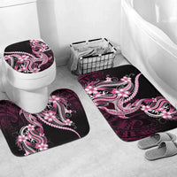 Pink Black Aloha Hawaii Bathroom Set Polynesian Shark Tattoo Plumeria