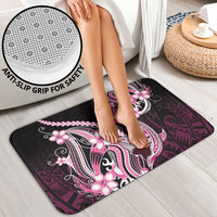 Pink Black Aloha Hawaii Bathroom Set Polynesian Shark Tattoo Plumeria