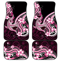Pink Black Aloha Hawaii Car Mats Polynesian Shark Tattoo Plumeria