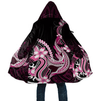 Pink Black Aloha Hawaii Cloak Polynesian Shark Tattoo Plumeria
