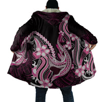 Pink Black Aloha Hawaii Cloak Polynesian Shark Tattoo Plumeria