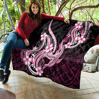 Pink Black Aloha Hawaii Quilt Polynesian Shark Tattoo Plumeria