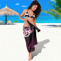Pink Black Aloha Hawaii Sarong Polynesian Shark Tattoo Plumeria