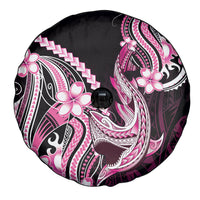 Pink Black Aloha Hawaii Spare Tire Cover Polynesian Shark Tattoo Plumeria